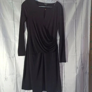 Daisy Fuentes faux wrap long sleeve dress